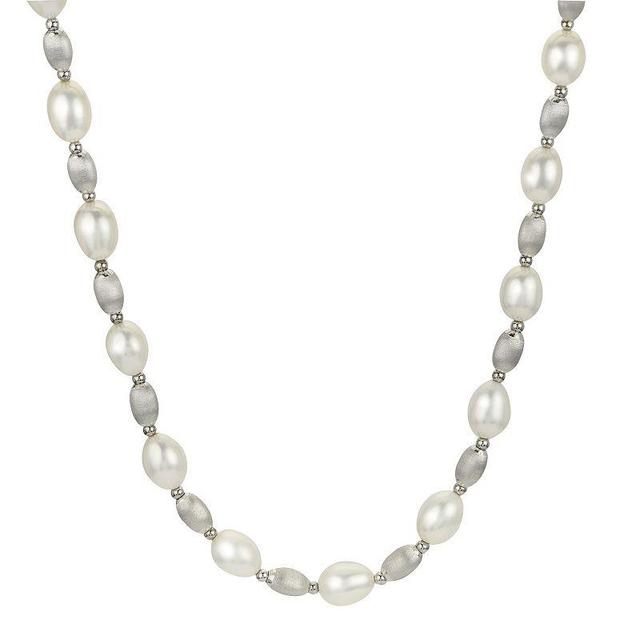 PearLustre by Imperial Sterling Silver Freshwater Cultured Pearl & Bead Necklace, Womens White Product Image