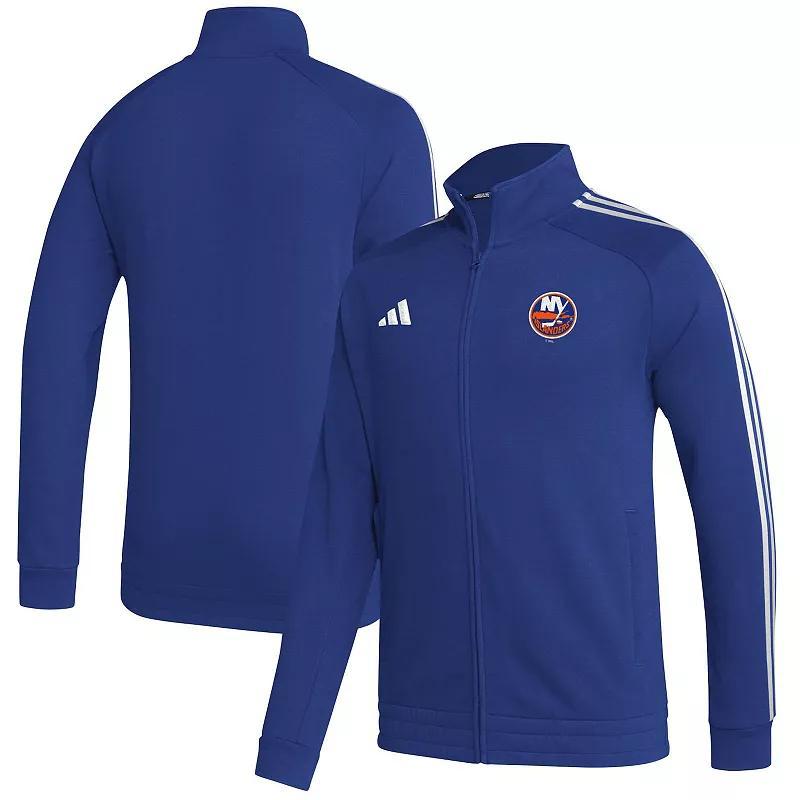 Mens adidas Royal New York Islanders Raglan Full-Zip Track Jacket Product Image