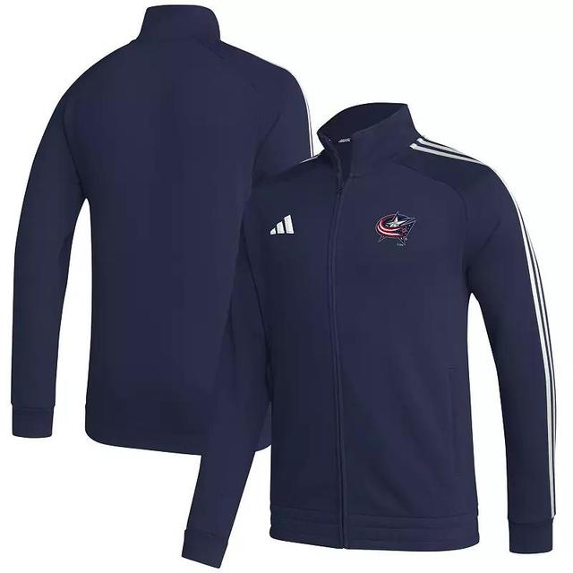 Mens adidas Columbus Blue Jackets Raglan Full-Zip Track Jacket Product Image