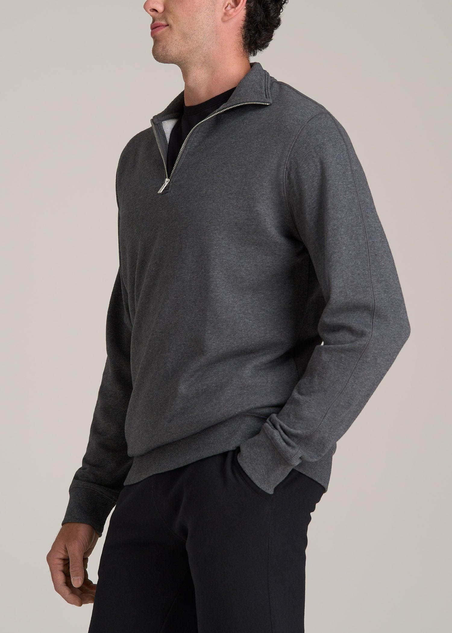 Wearever 2.0 French Terry Quarter-Zip Tall Men's Sweatshirt in Charcoal Mix Male Product Image