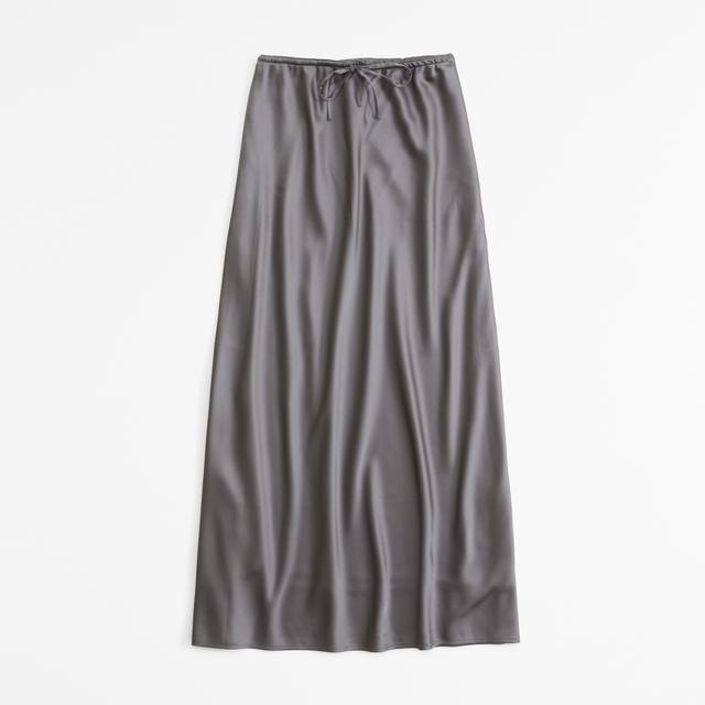 Mid Rise Satin Maxi Skirt Product Image