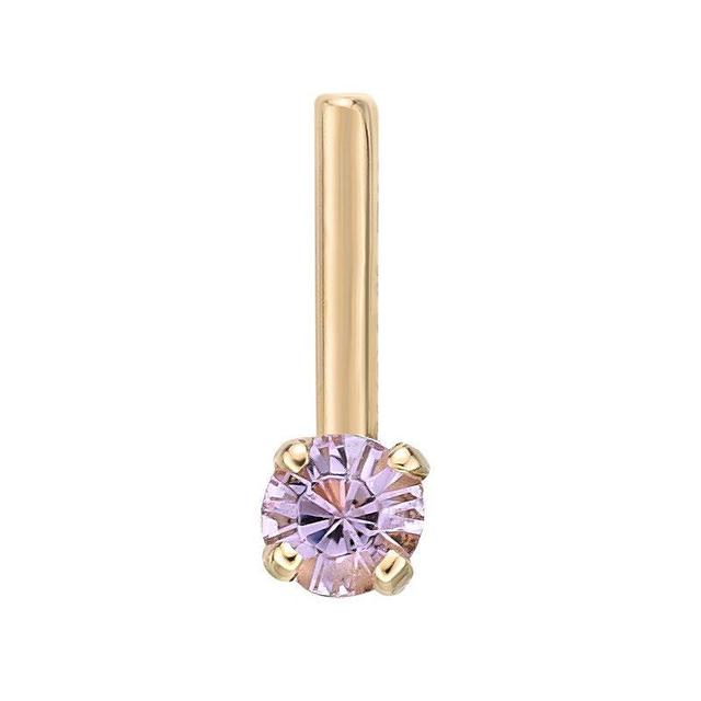 Lila Moon 14k Gold 90 Degree Purple Crystal Nose Stud, Womens Product Image