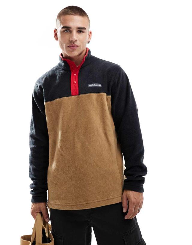 Columbia Steens Mountain II half snap fleece in brown Product Image