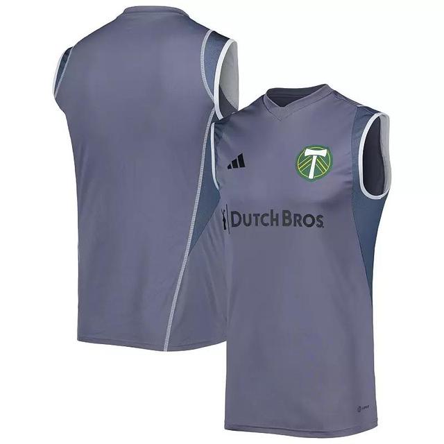 Mens adidas Gray Portland Timbers 2023 On-Field Sleeveless Training Jersey Product Image