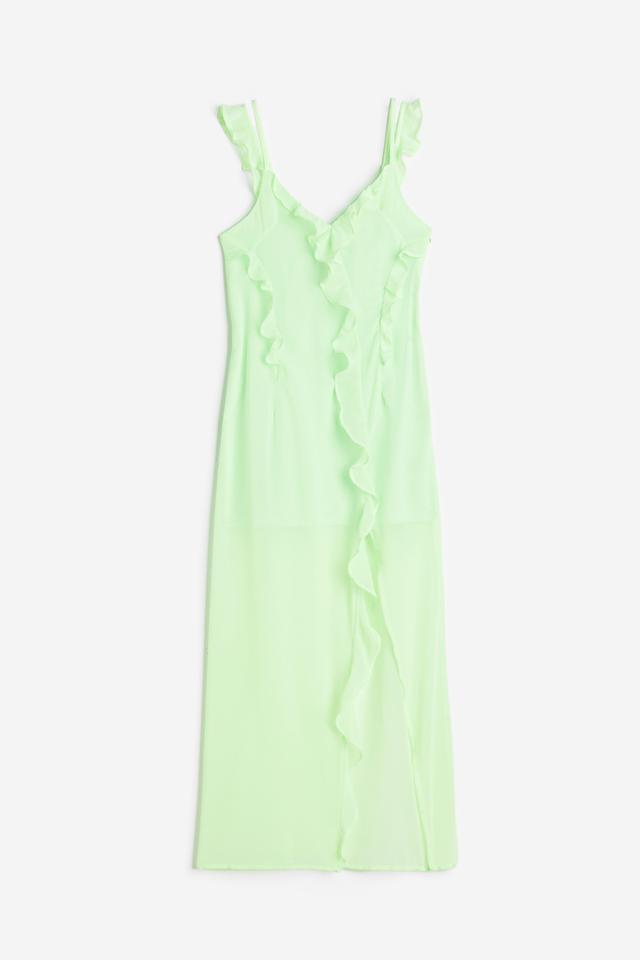 Flounce-trimmed Chiffon Dress Product Image