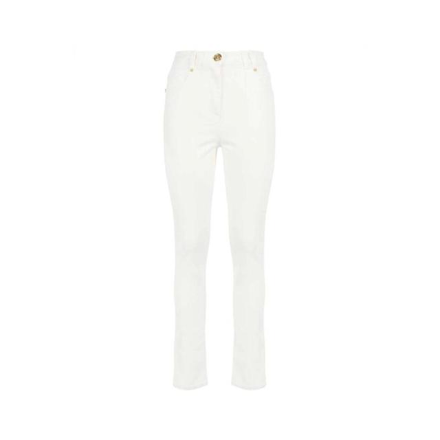 BALMAIN Stretch Cotton Denim Jeans In White Product Image