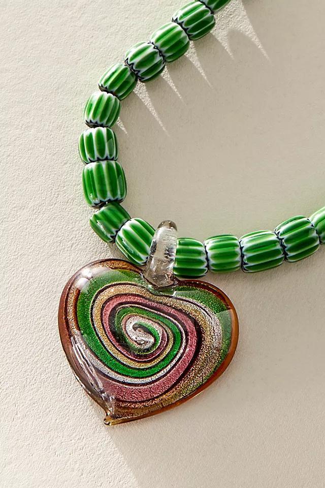 Beaded Glass Pendant Necklace Product Image