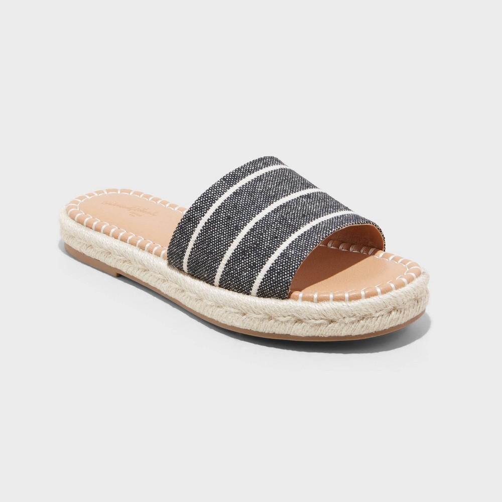 Womens Haddie Espadrille Slide Sandals - Universal Thread Black 8 Product Image