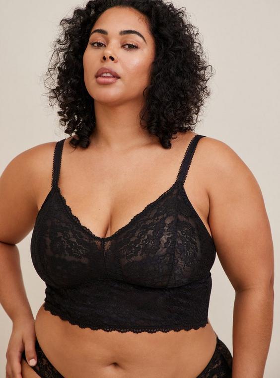 Unlined Lace Crop Bralette Product Image