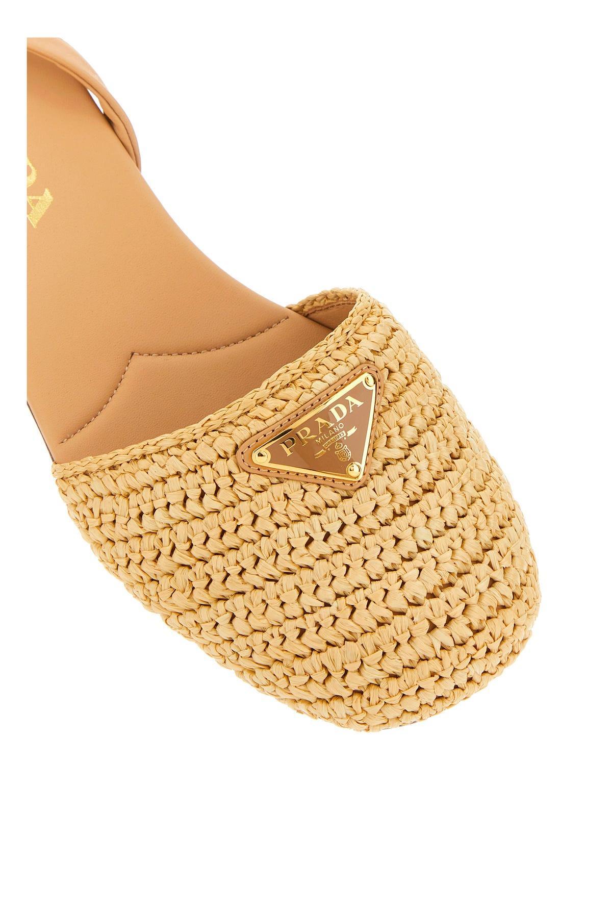 Logo Crochet Flat In Brown Product Image