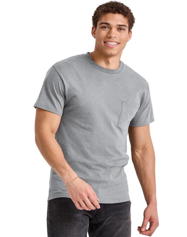 Hanes Essentials Mens Cotton Pocket T-Shirt White S Product Image