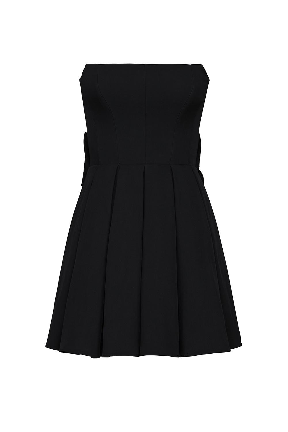 Emmanuela Black Strapless Detachable Bow Mini Dress Product Image