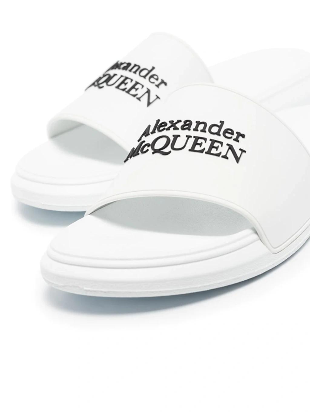 Logo-embossed Slides In White Product Image