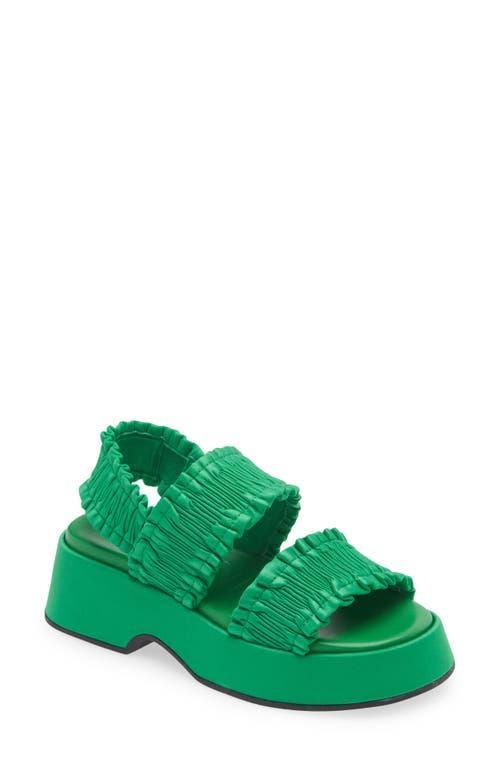 Ganni Smocked Slingback Platform Sandal Product Image