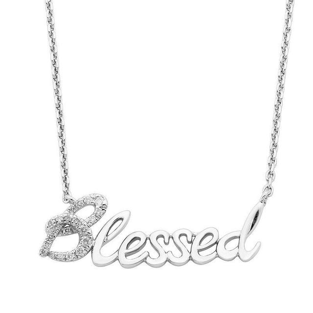 Boston Bay Diamonds Sterling Silver 1/12 Carat T.W. Diamond Blessed Necklace, Womens Product Image