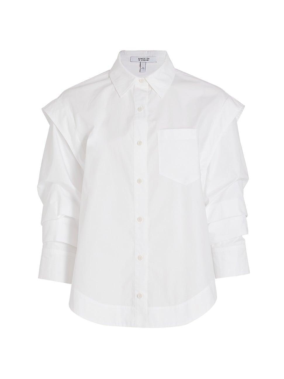 Womens Marley Ruched Sleeve Button Down Product Image