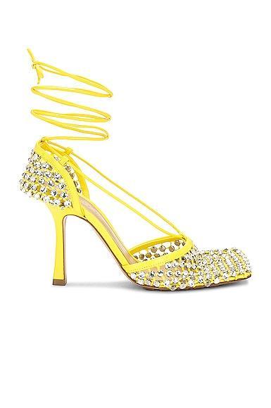 Bottega Veneta Stretch Lace Up Sandal Yellow. (also in 36.5, 37, 37.5, 38, 38.5, 39.5, 40). Product Image