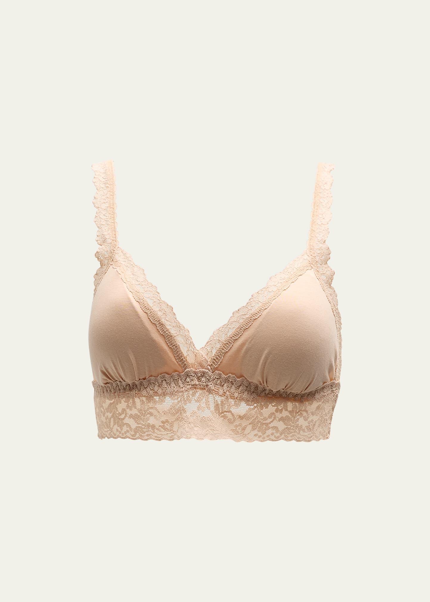 Organic Cotton Padded Lace-Trim Bralette Product Image