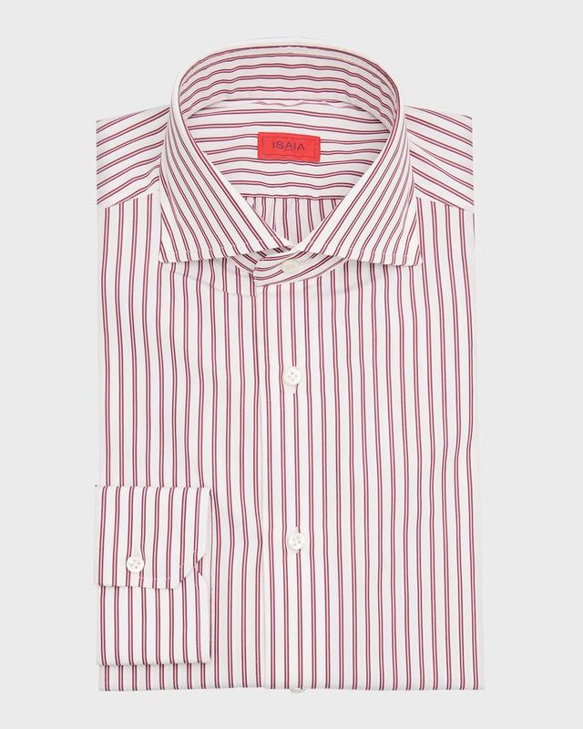 Mens Cotton Multi-Stripe Dress Shirt Product Image