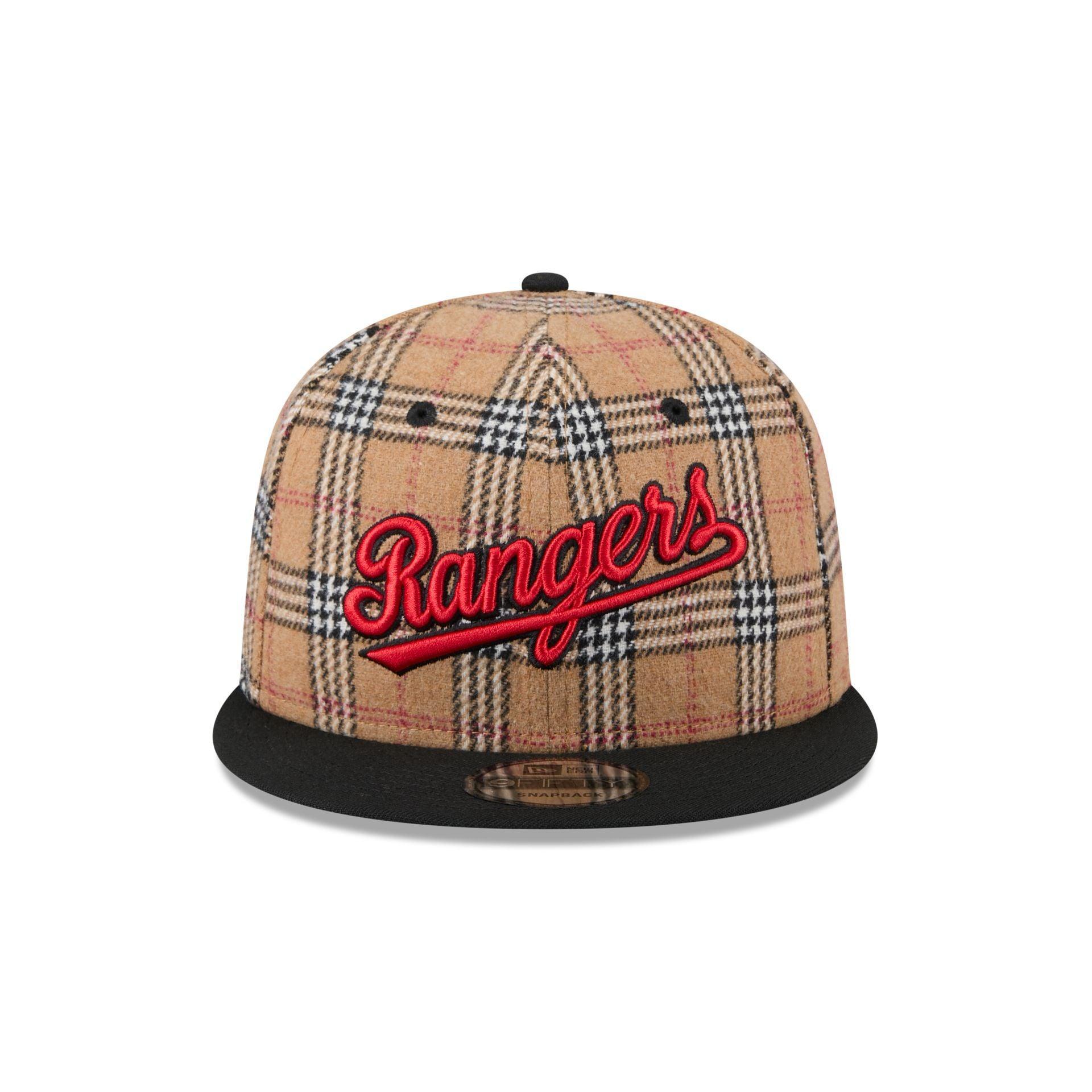 Texas Rangers Tan Tartan 9FIFTY Snapback Hat Male Product Image