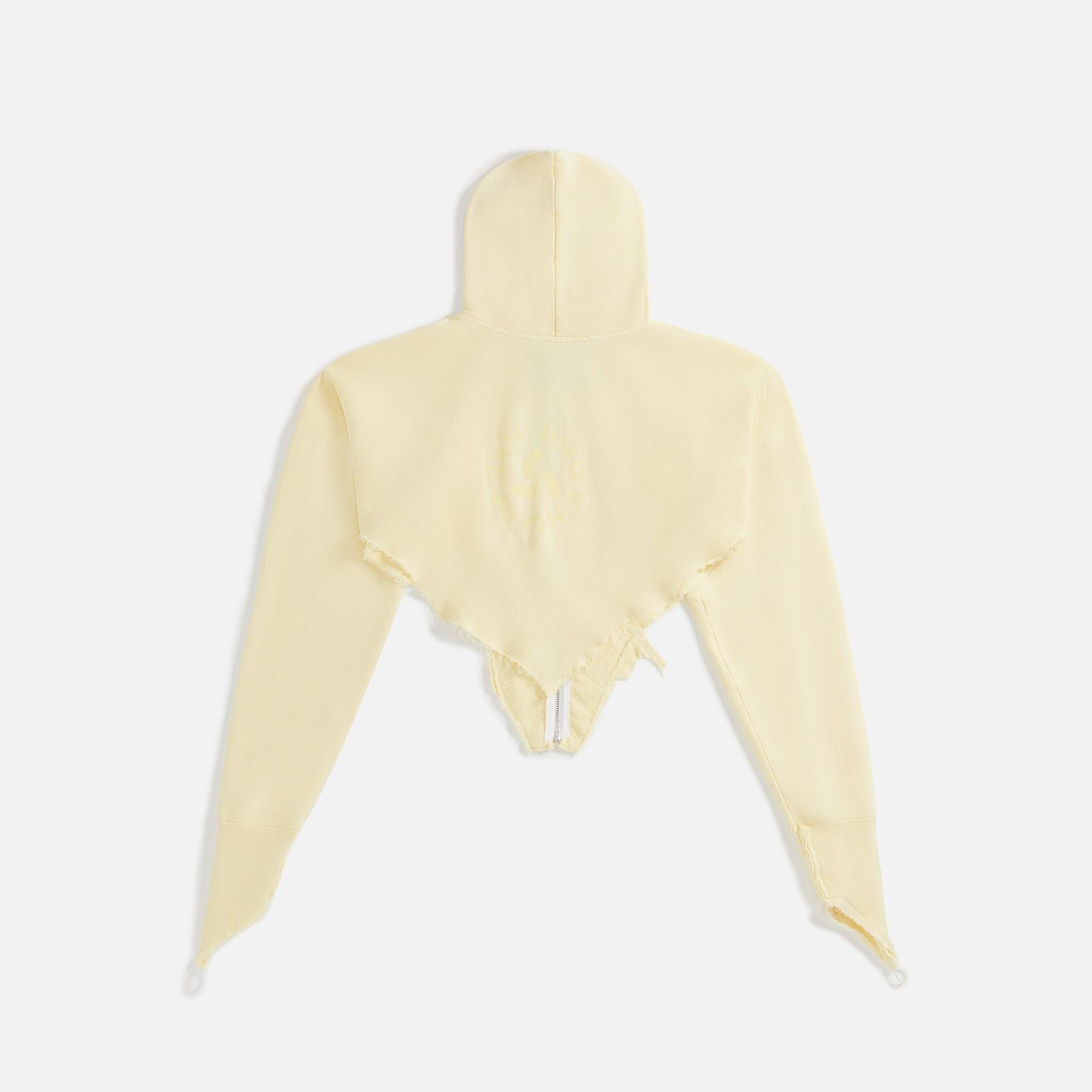 Sami Miro Vintage V Cut Zip Up Hoodie - Yellow Female Product Image