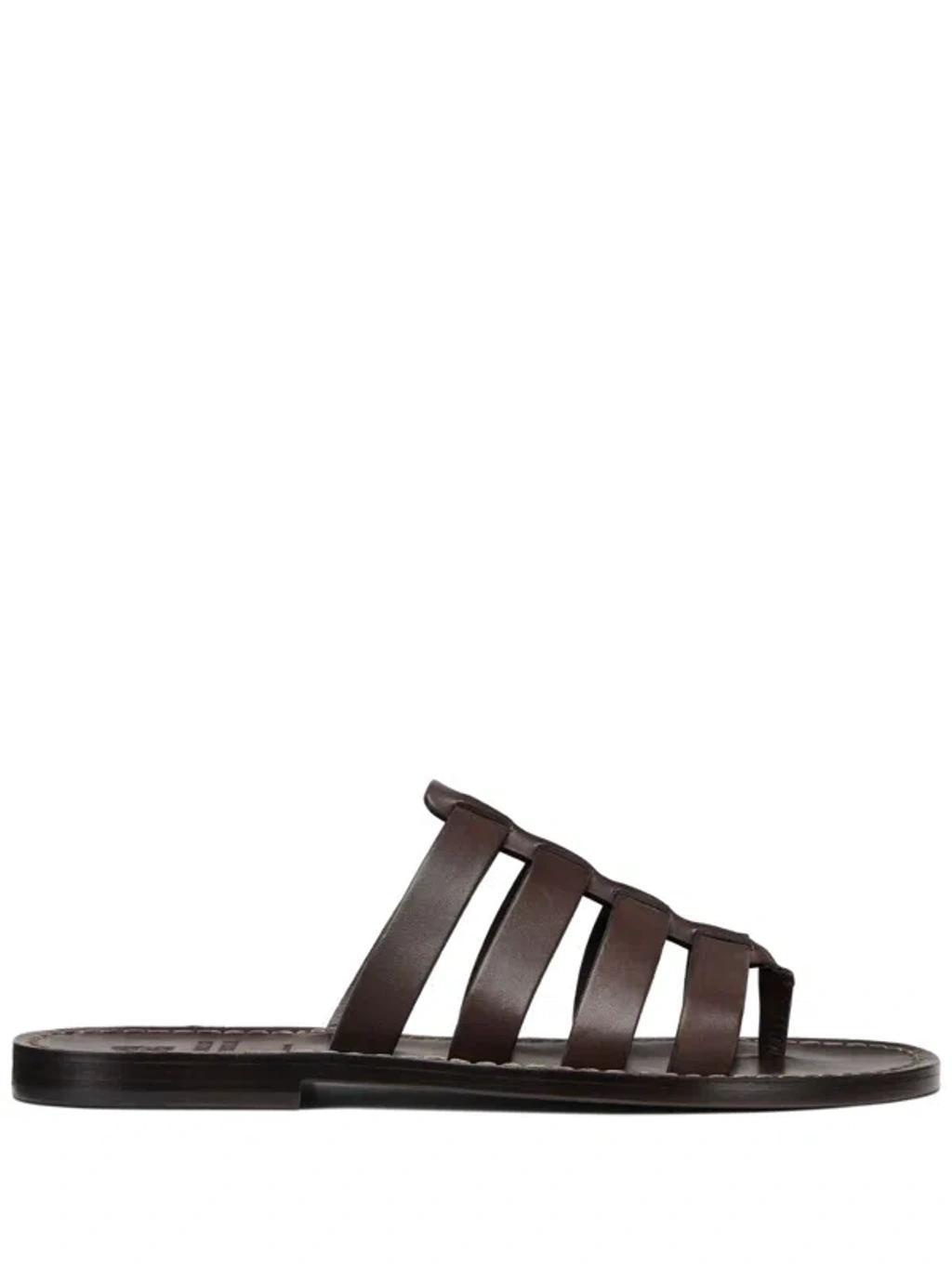 Leather Sandals In Brown product image