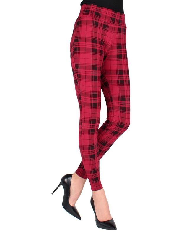 Tartan Shaping Womens Leggings - Black Product Image