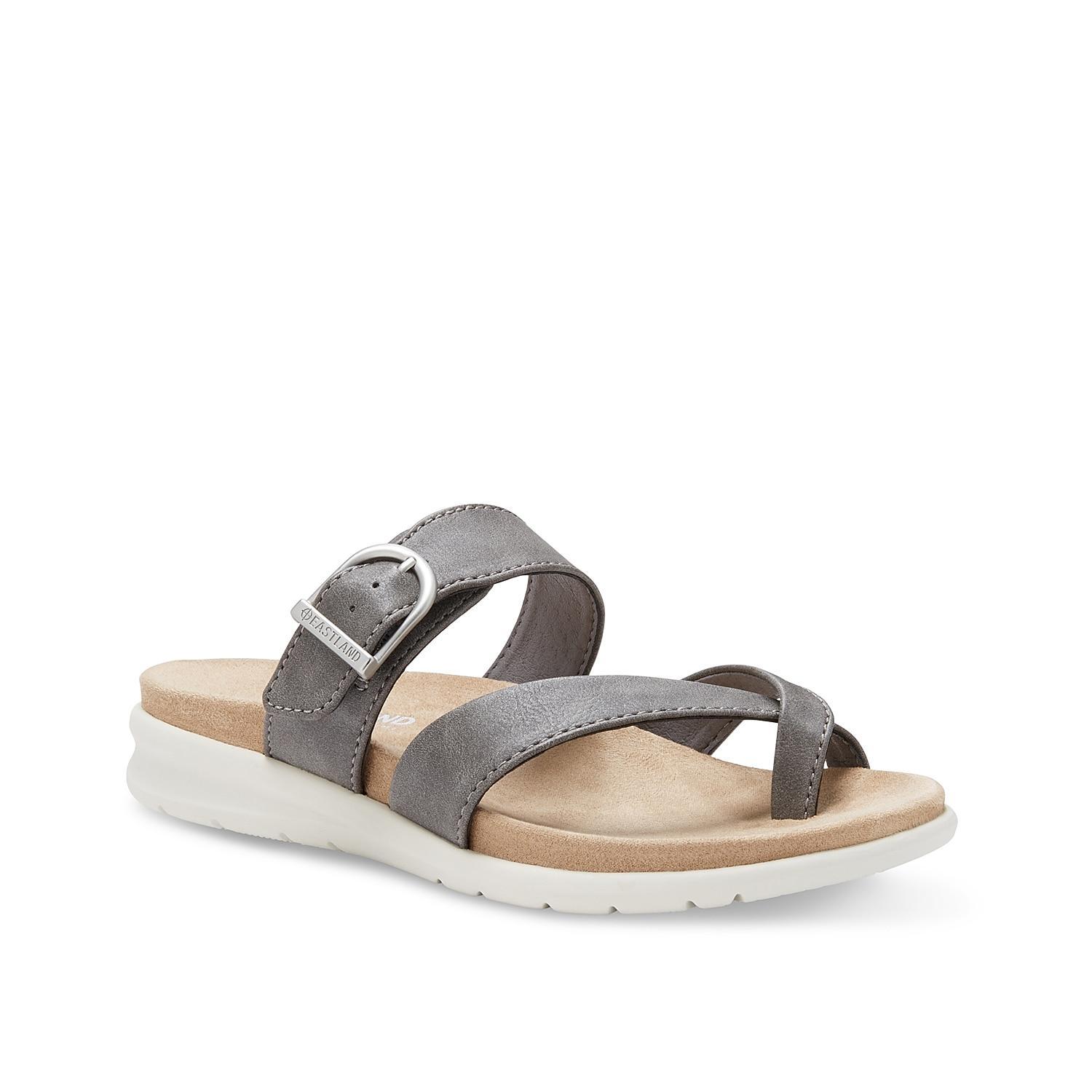 Eastland Sienna Womens Slide Sandals Light Grey Product Image