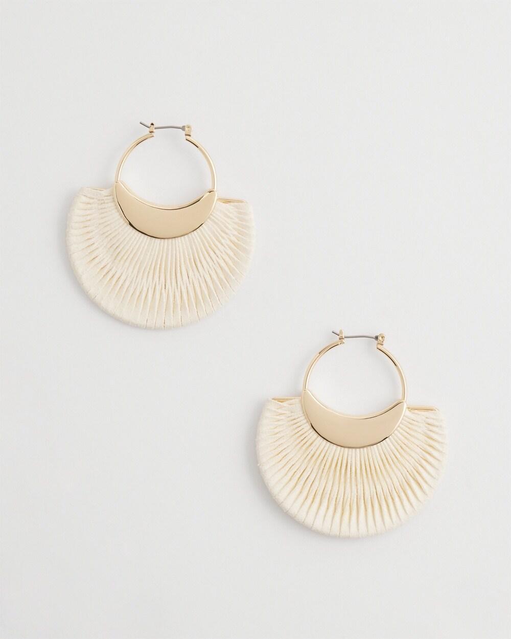 No Droop Ecru Fan Hoop Earring   Chico's - Ecru - Women Product Image