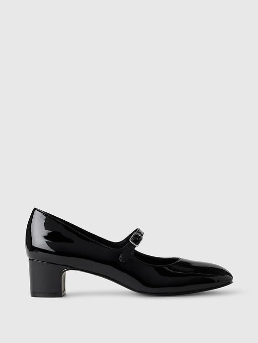 Vegan Patent Leather Mary Jane Heels Product Image