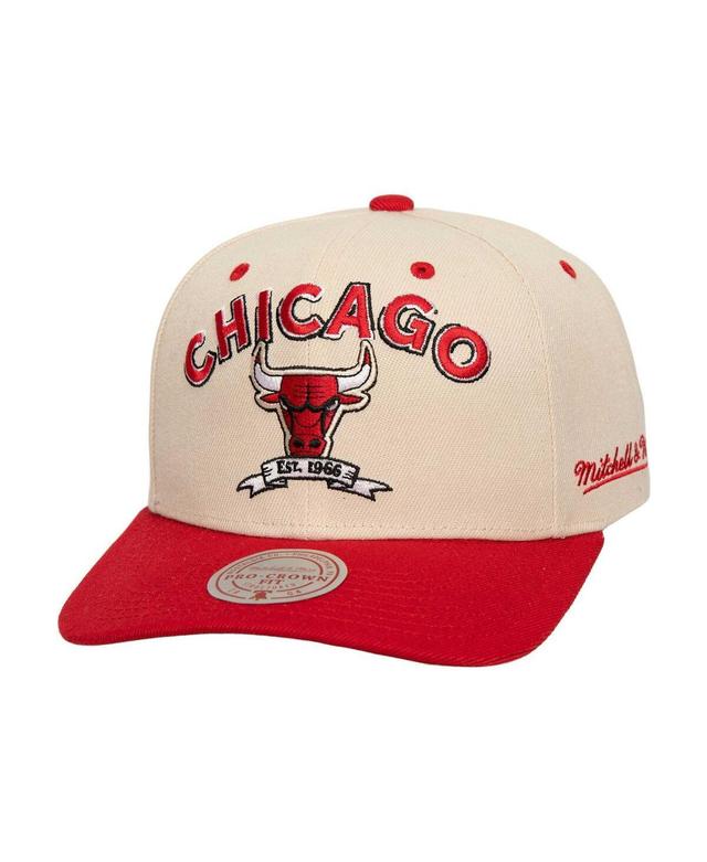 Mitchell & Ness Mens Cream Chicago Bulls 6x Nba Champions Soul Legacy Defined Snapback Hat - Cream, Red Product Image