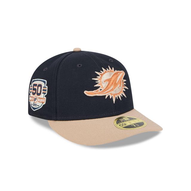 Miami Dolphins Blue Ivory Low Profile 59FIFTY Fitted Hat Male Product Image