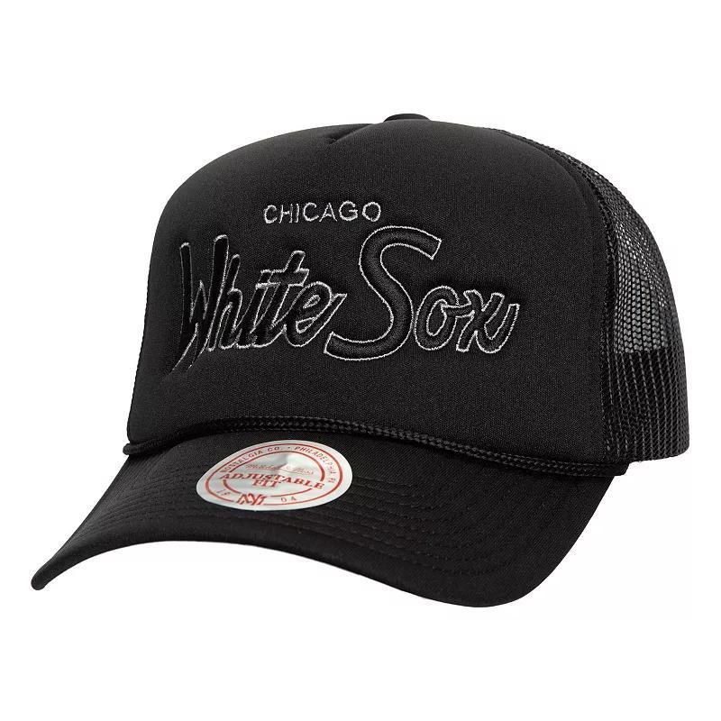 Mens Mitchell & Ness Chicago White Sox Script Trucker Adjustable Hat Product Image