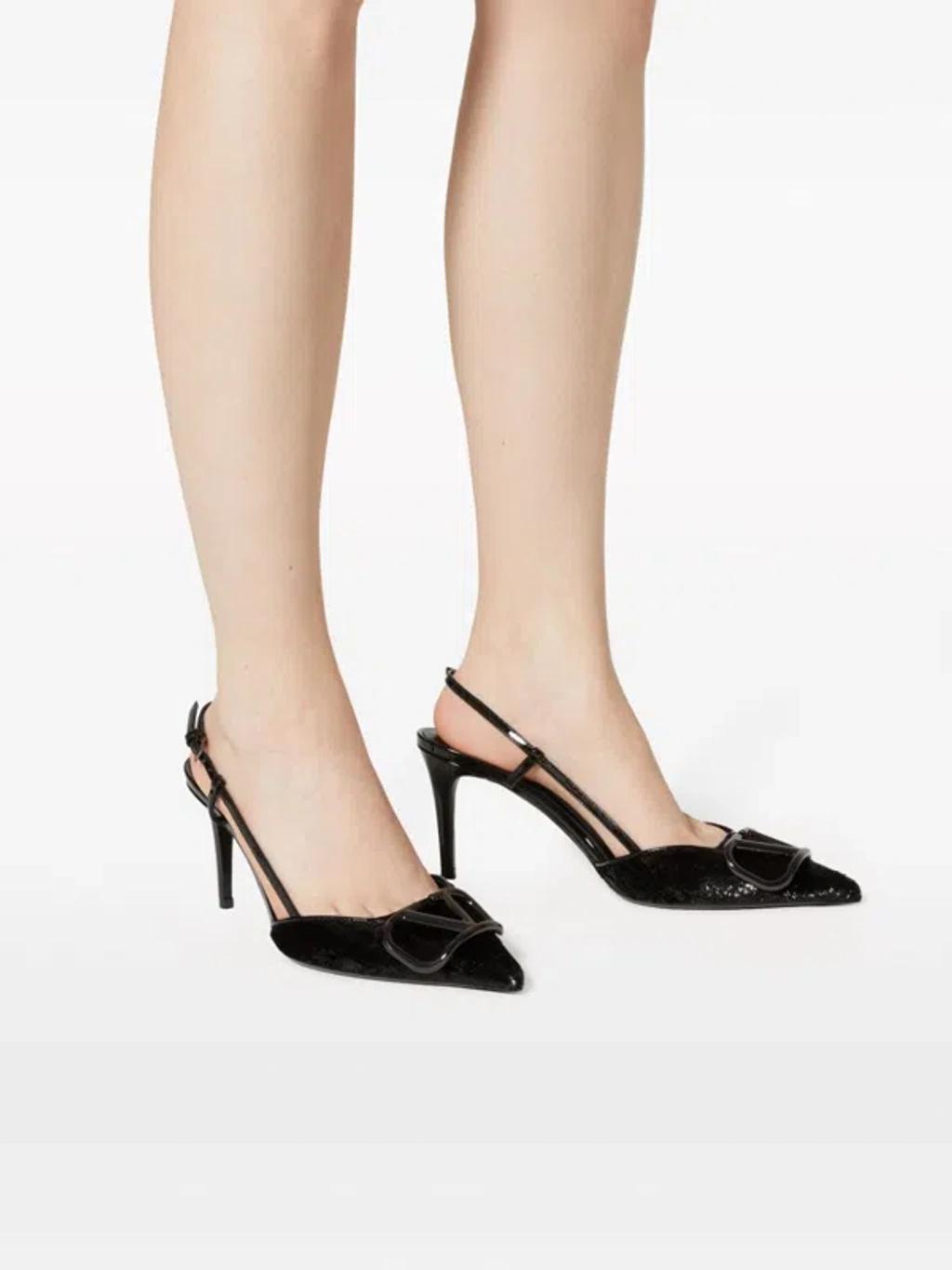 VALENTINO GARAVANI Valentino Vlogo Signature Pointed Toe Pumps In Black Product Image