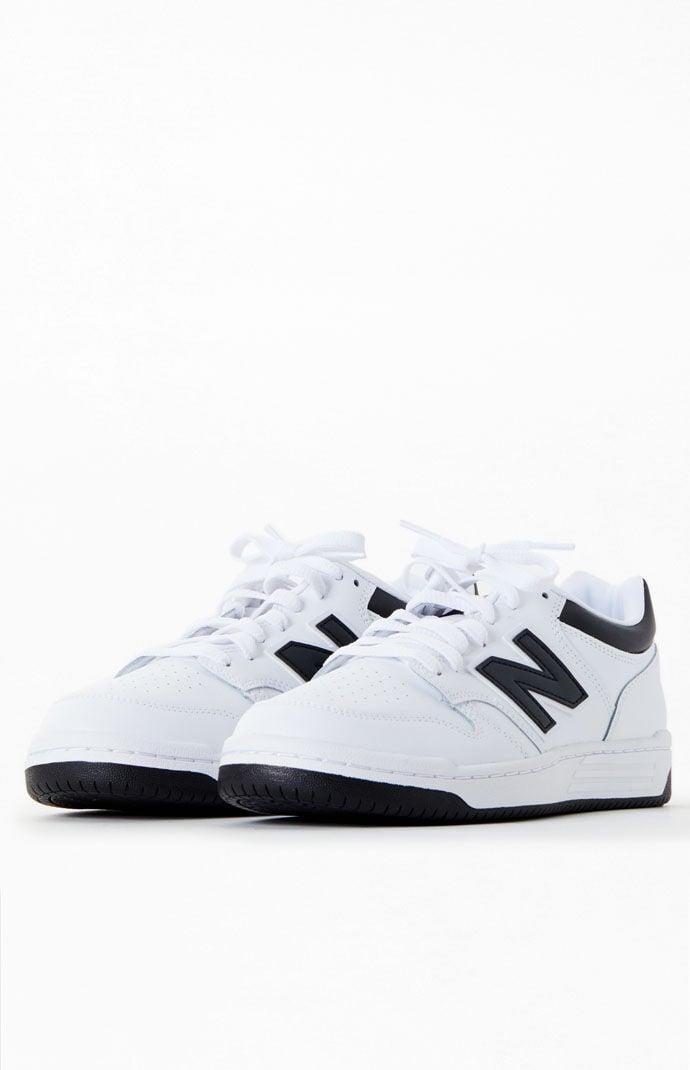 New Balance Black & White BB480 Shoes in White/Black - Product Image