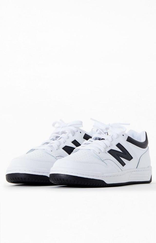 New Balance Black & White BB480 Shoes in White Product Image