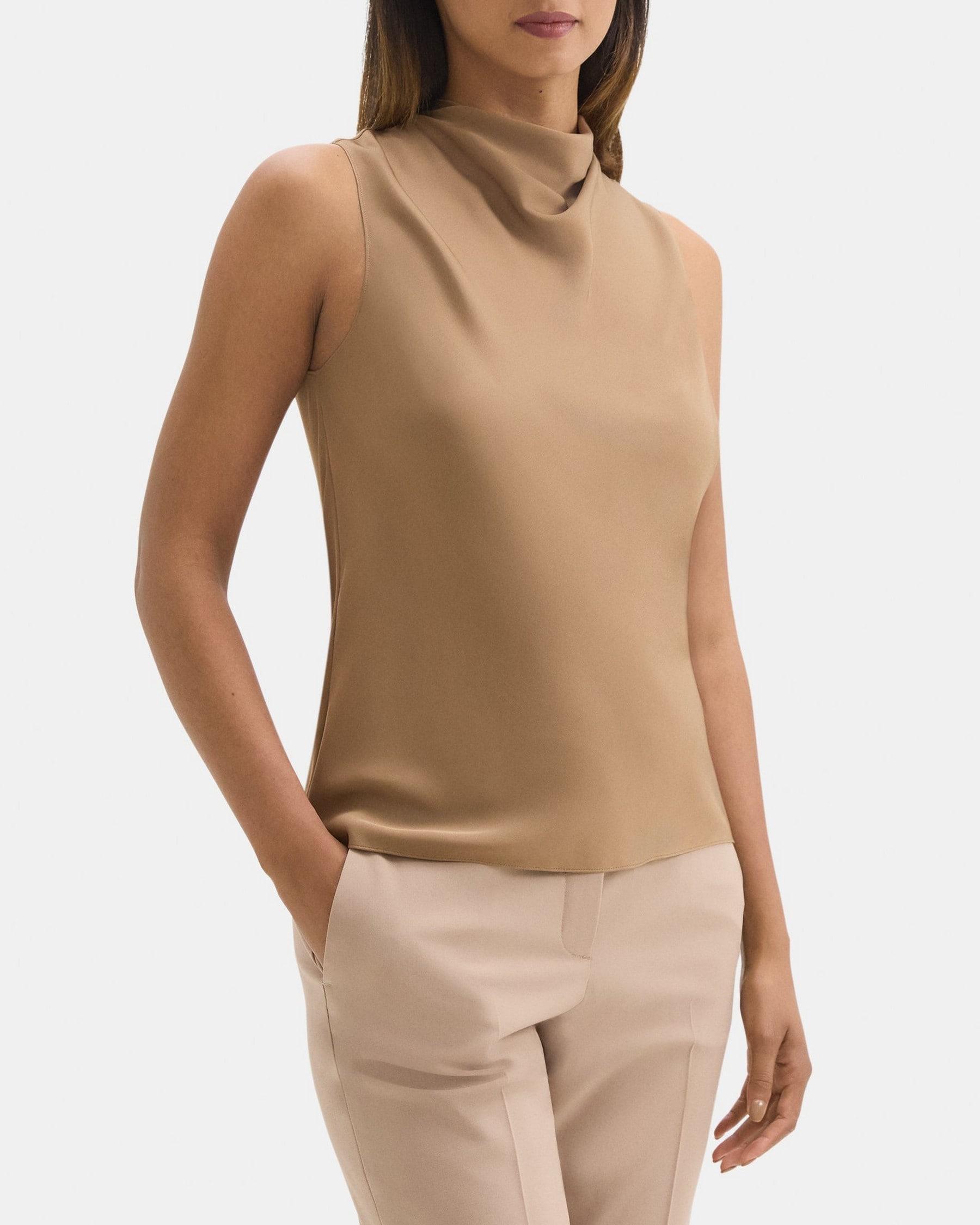 Cowl Neck Shell in Silk Product Image