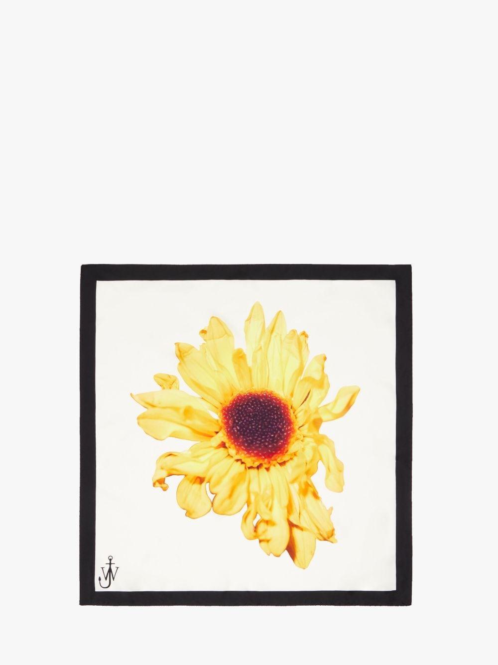 SILK SCARF - SUNFLOWER PRINT in white | JW Anderson US  Product Image