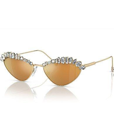 Swarovski Womens SK7009 55mm Crystal Mirrored Cat Eye Sunglasses Product Image