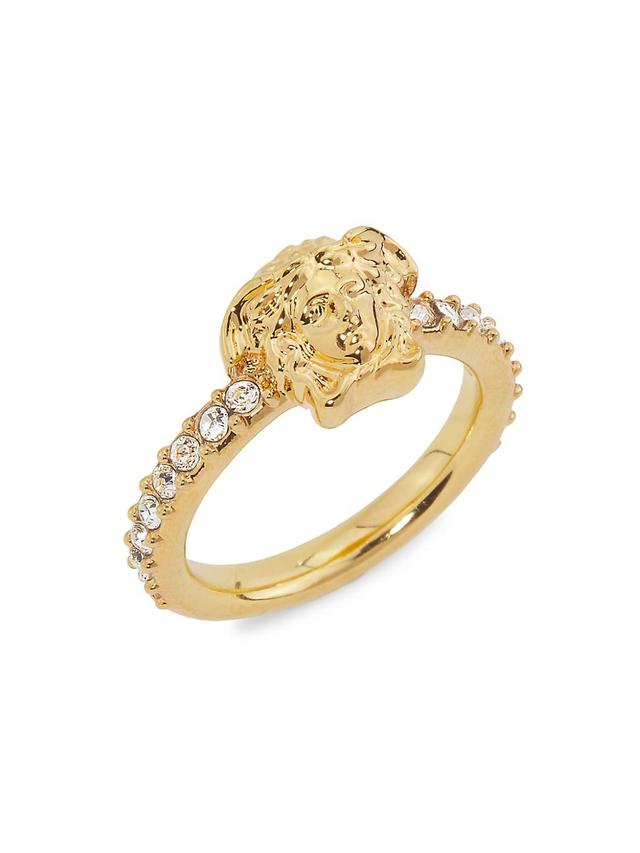 Womens Medusa Goldtone & Crystal Ring Product Image