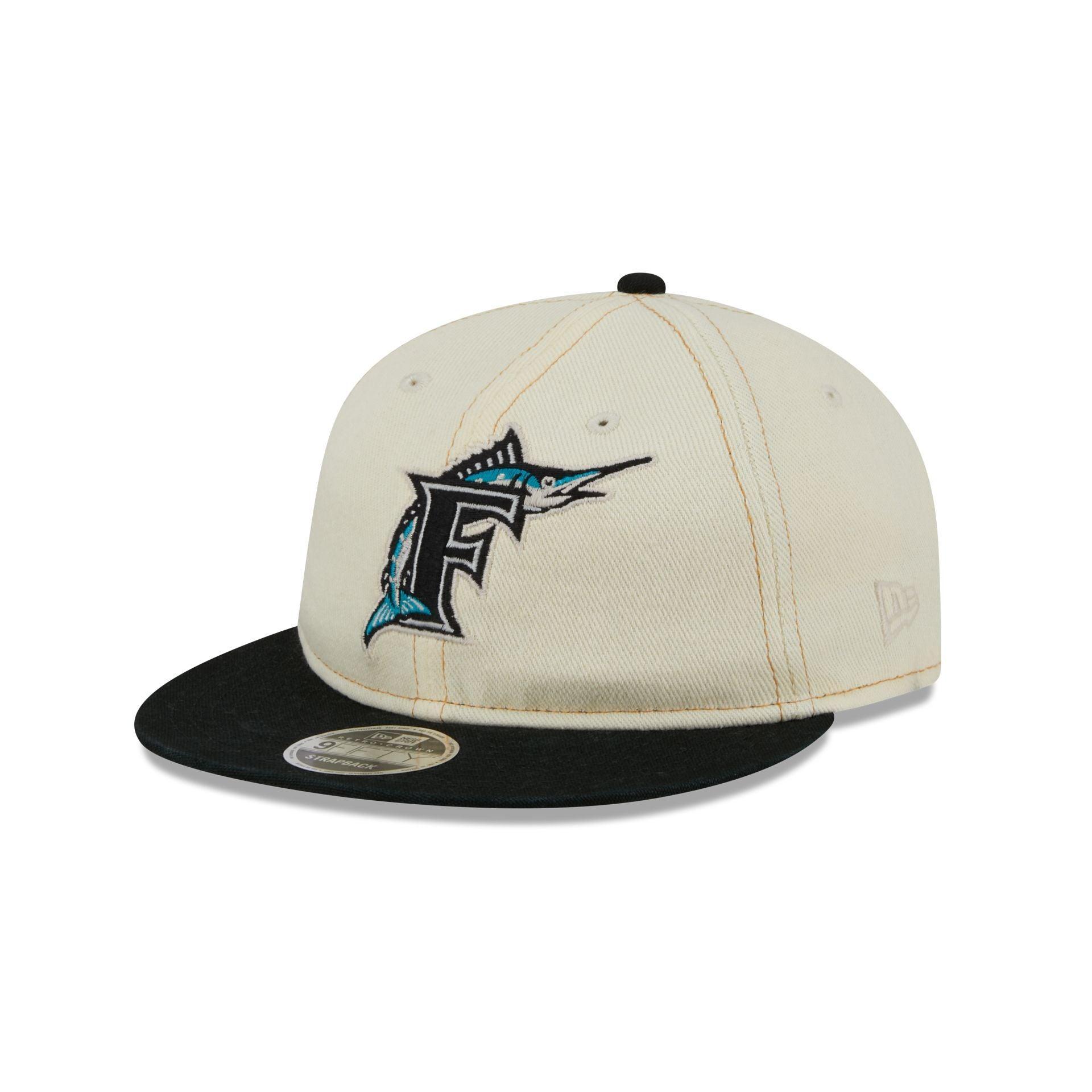 Miami Marlins Chrome Denim Retro Crown 9FIFTY Adjustable Hat Male Product Image