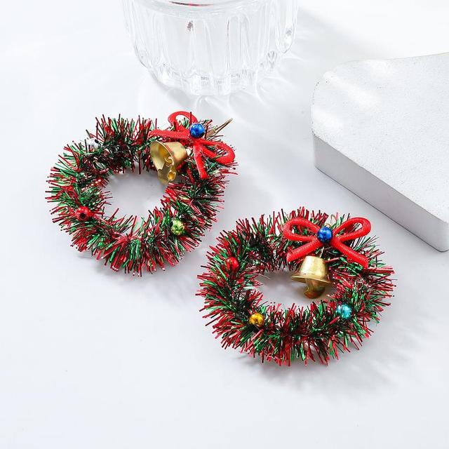 Christmas Wreath Hoop Earring Product Image