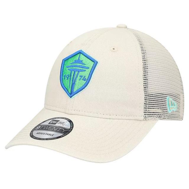 Mens New Era Tan Seattle Sounders FC Game Day 9TWENTY Adjustable Trucker Hat Product Image