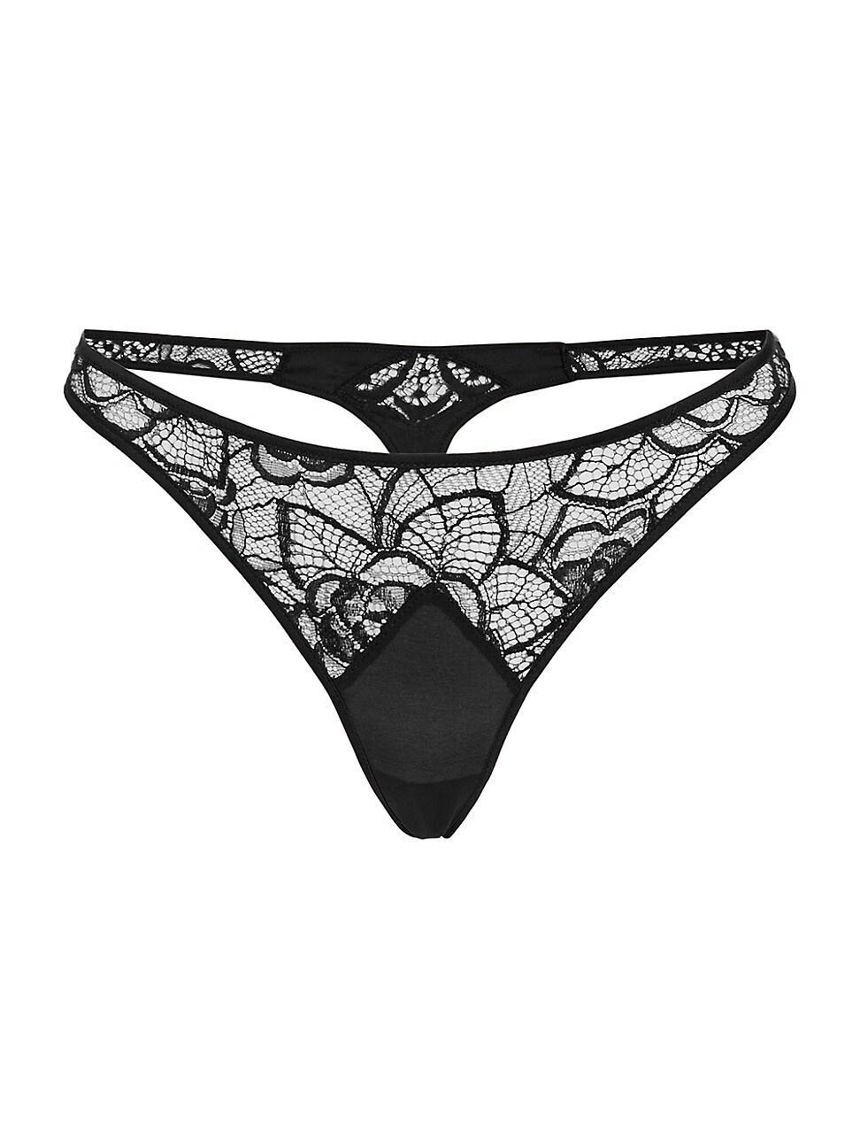 Womens Coquette Lace Thong Product Image