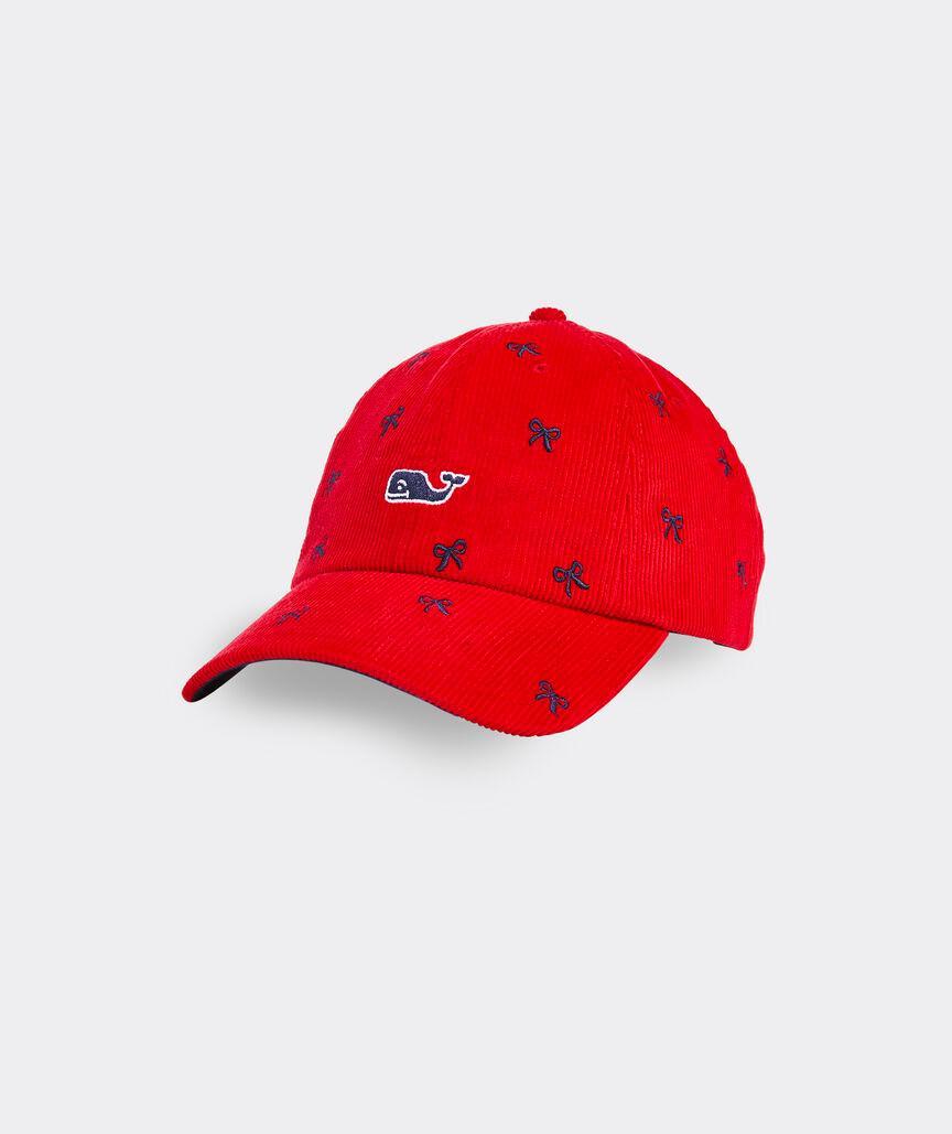 Corduroy Embroidered Bow Baseball Hat product image