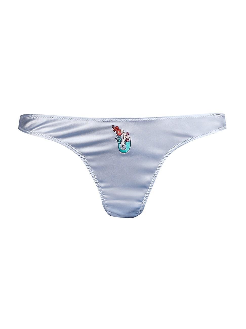 Womens Zodiac Embroidery Thong Product Image