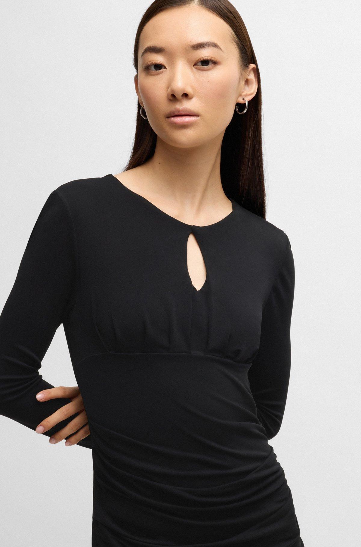 Matte-jersey dress with keyhole neckline Product Image