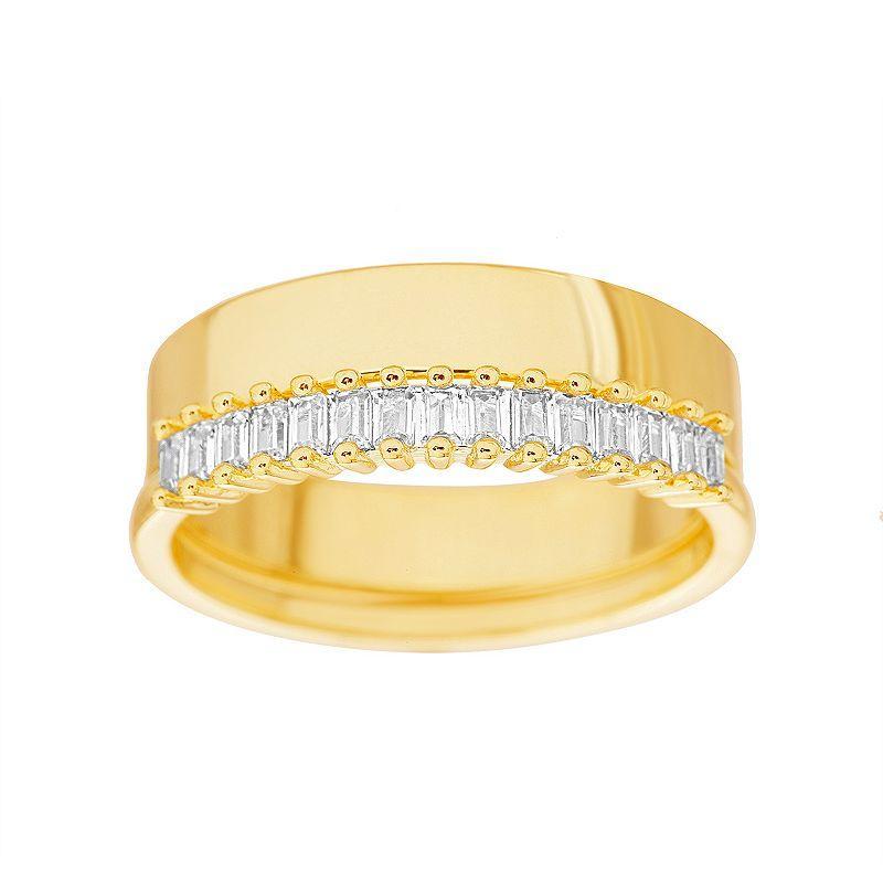 Paige Harper 14k Gold Over Recycled Brass Cubic Zirconia 2-Piece Rings Set, Womens Gold Tone Clear Product Image