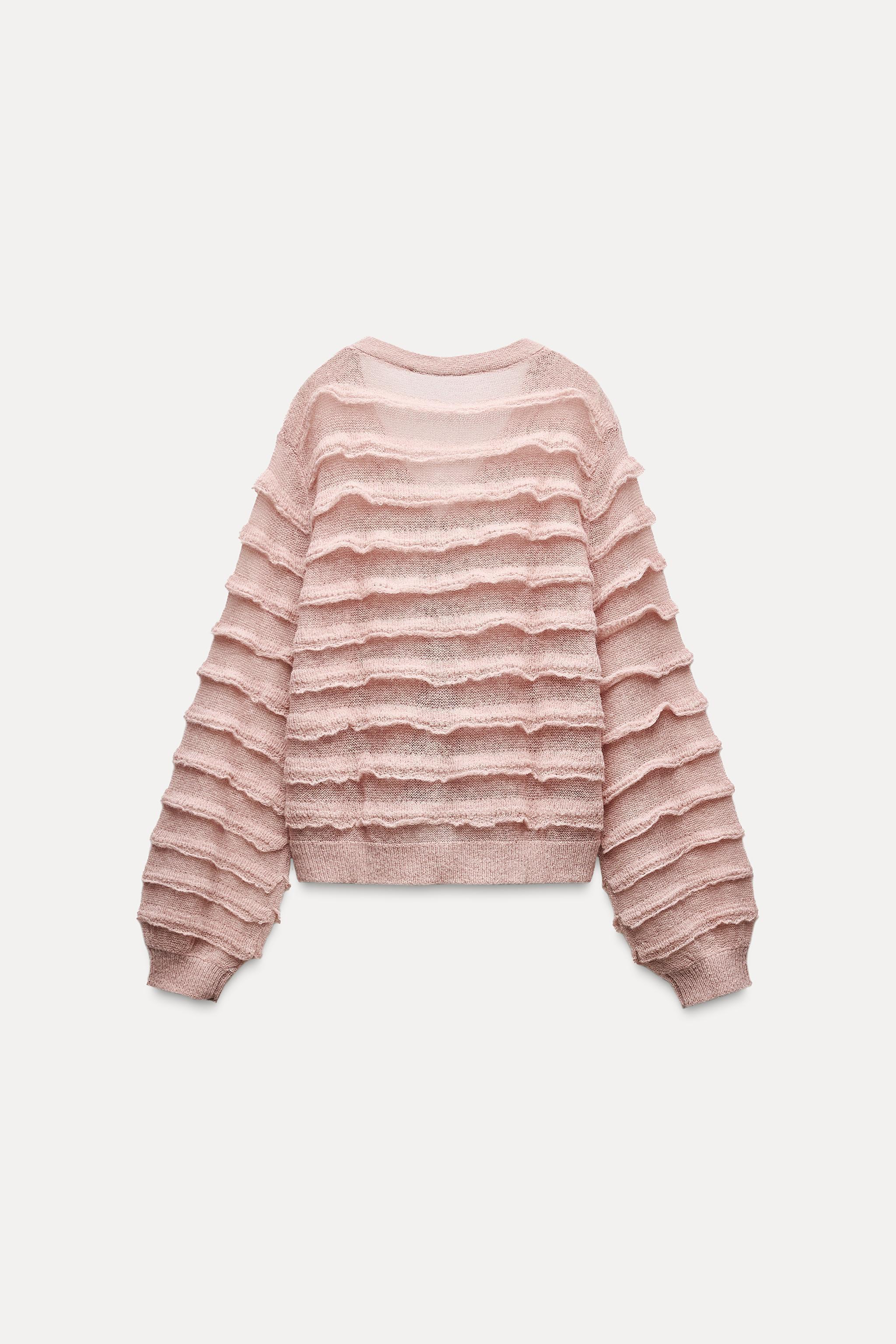 RUFFLED KNIT CARDIGAN Product Image