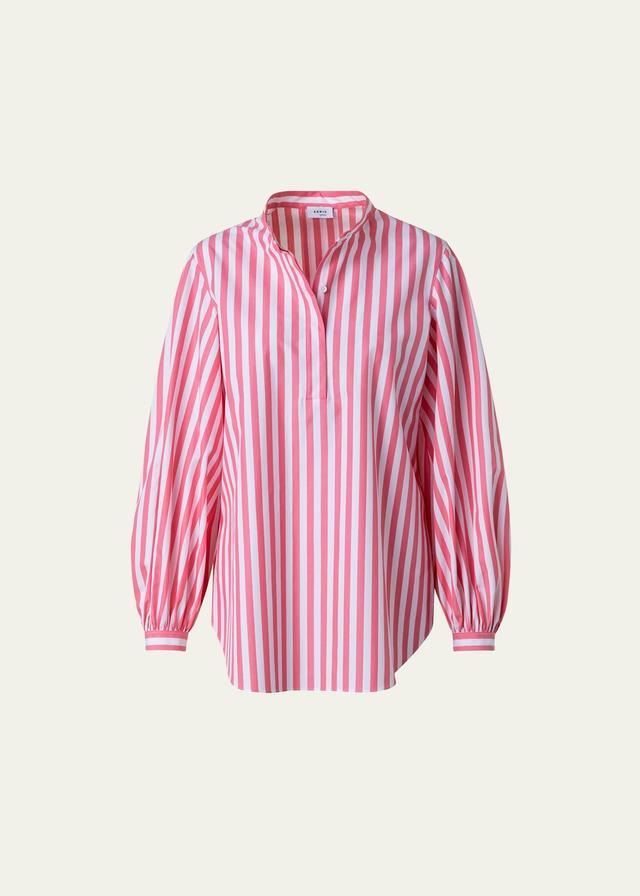 Womens Striped Cotton Blouse Product Image